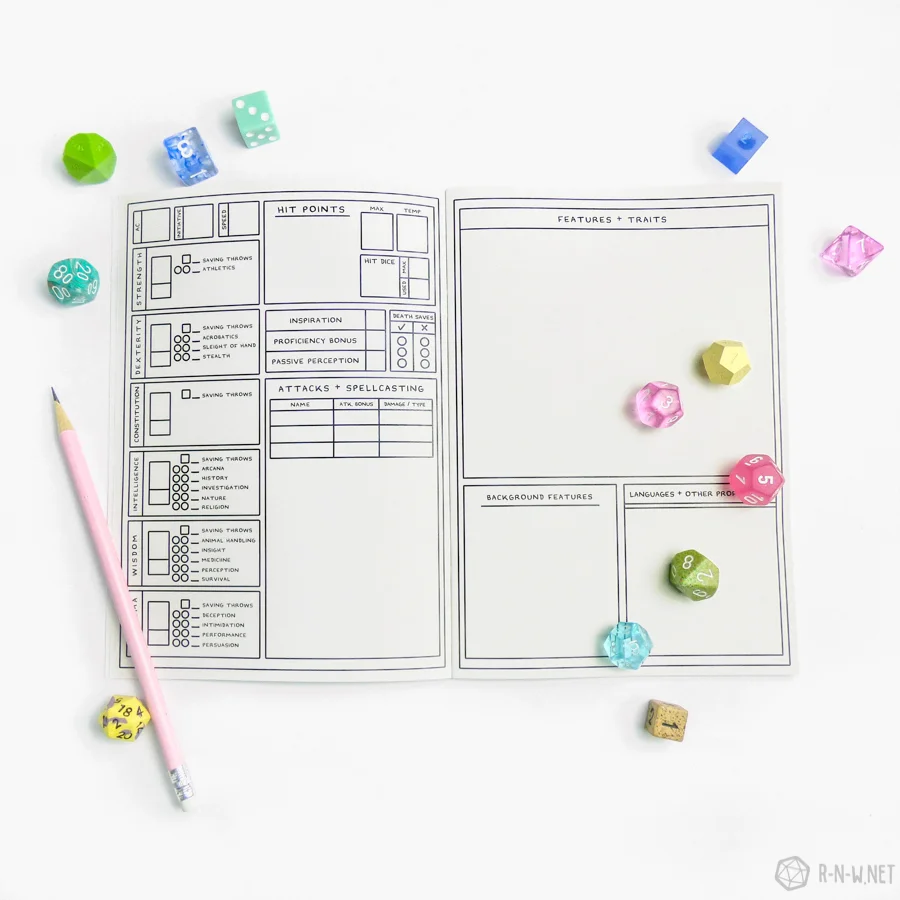Character Journal : Fillable PDF Download — r-n-w