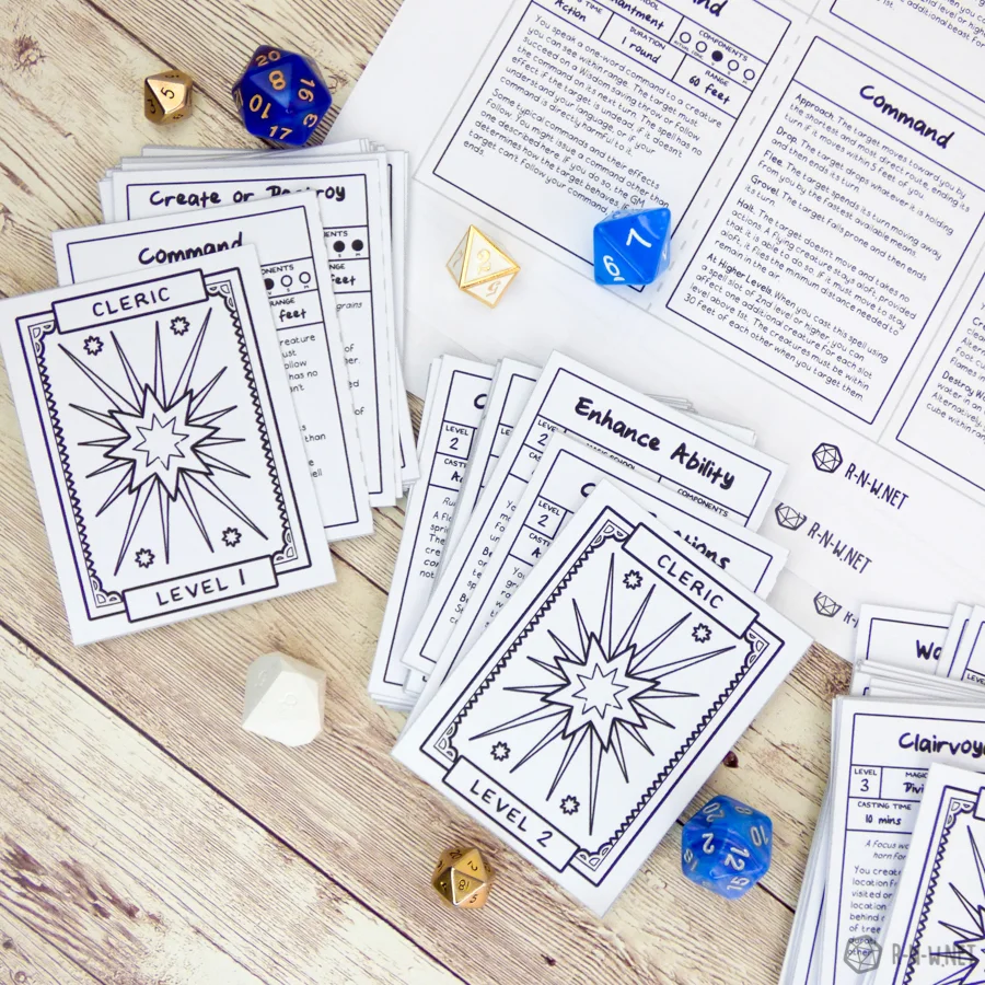 2024 5.2e Spell Cards for DnD r-n-w 2024 5.2e Spell Cards for DnD r-n-w