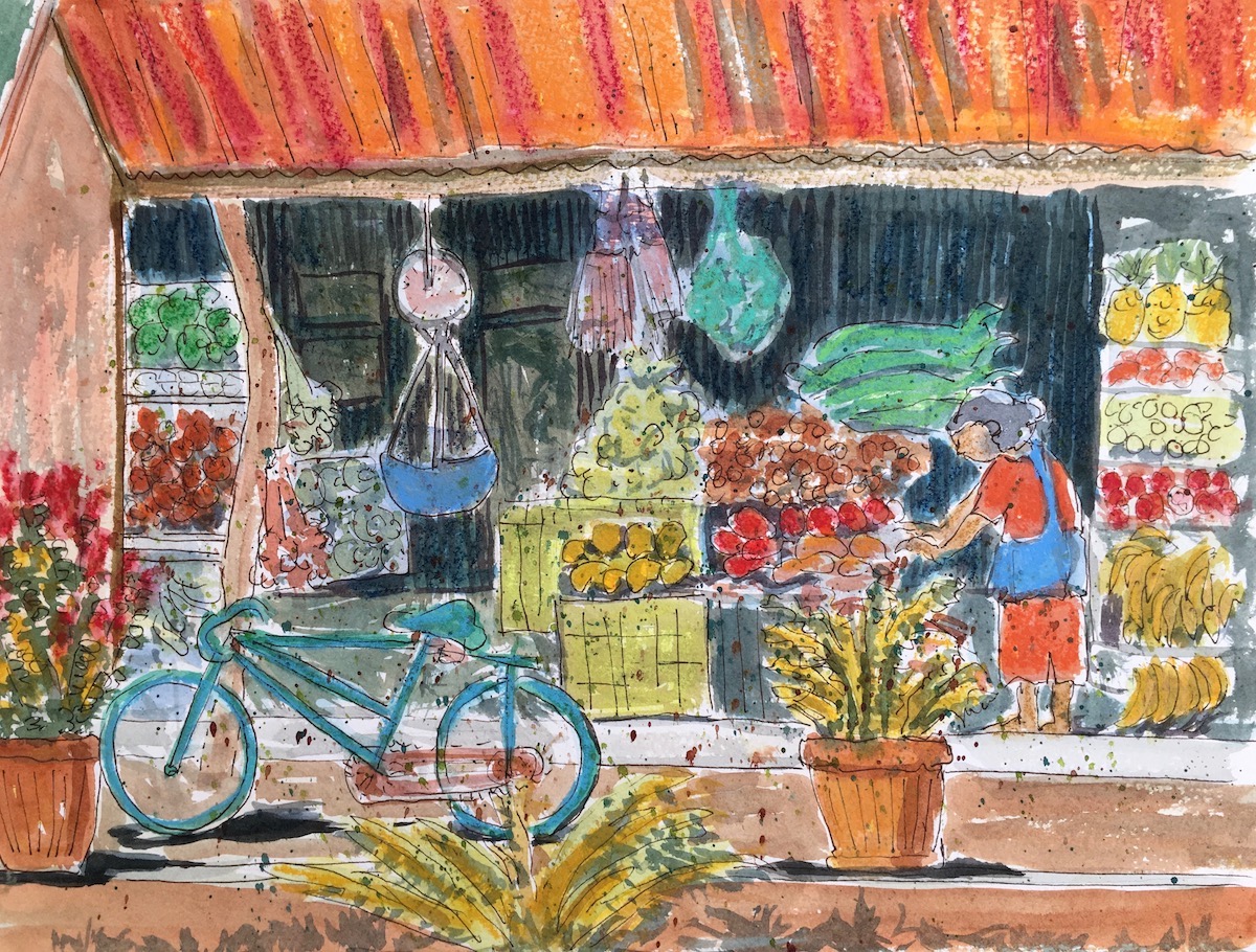 Village Fruit Stand, Nicaragua . 11"x15"