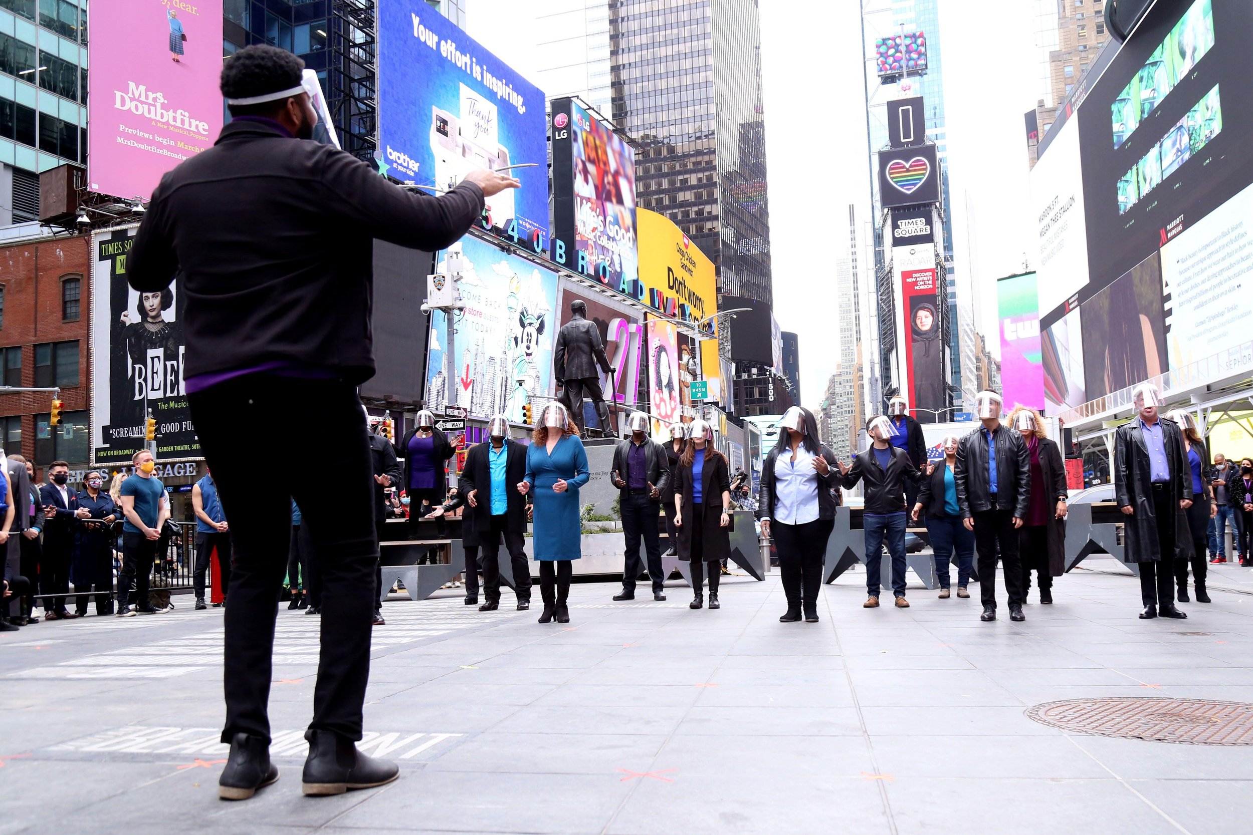 Broadway Inspirational Voices at "We Will Be Back" Event - Times Square NY