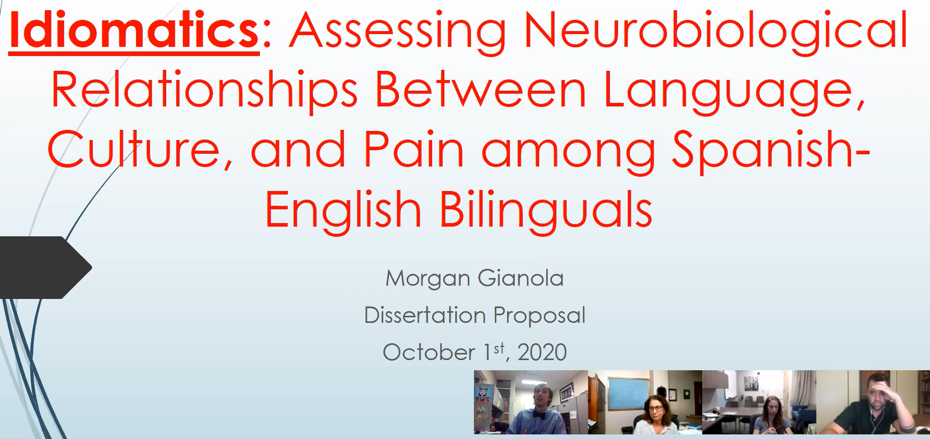 Morgan Gianola's Successful Doctoral Thesis Proposal