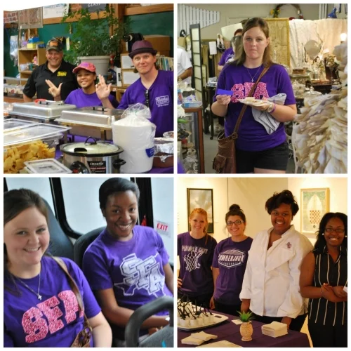 &nbsp; &nbsp; &nbsp; &nbsp; &nbsp; &nbsp; &nbsp; &nbsp; &nbsp; &nbsp; &nbsp; &nbsp; &nbsp; &nbsp; &nbsp; &nbsp; &nbsp; &nbsp; &nbsp; &nbsp; &nbsp; &nbsp; &nbsp; &nbsp; &nbsp; &nbsp; SFASU Freshman students enjoying downtown Nacogdoches during the "W…