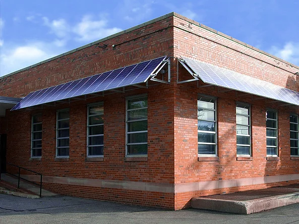 Solar panels as awnings. Source.