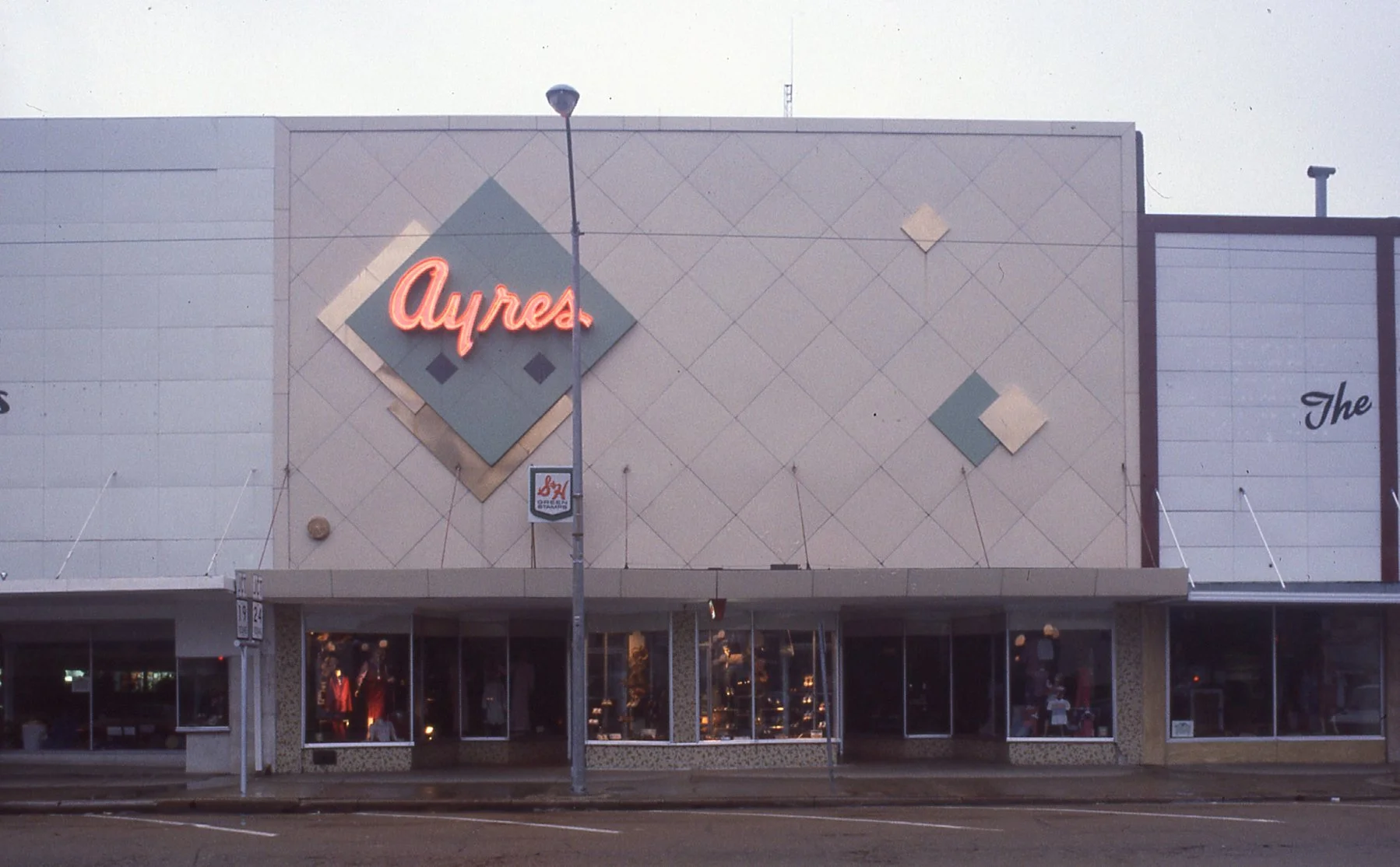 (Top image) Original facade; (Bottom image)Mid-century facade.