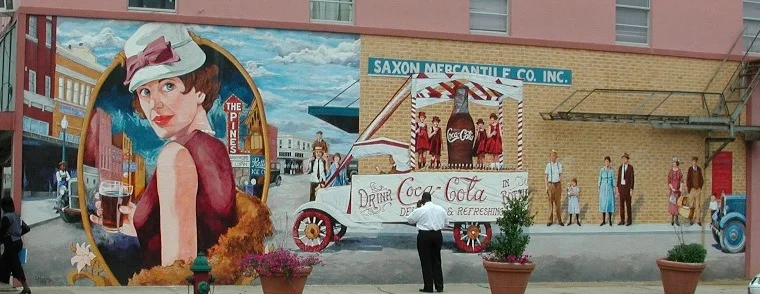 &nbsp; &nbsp; &nbsp; &nbsp; &nbsp; &nbsp; &nbsp; &nbsp; &nbsp; &nbsp; &nbsp; &nbsp; &nbsp; &nbsp; &nbsp; &nbsp; &nbsp; &nbsp; &nbsp; &nbsp; &nbsp; &nbsp; &nbsp; &nbsp; &nbsp; &nbsp;Coca Cola advertisement mural in downtown Lufkin, Texas Downtown Ass…