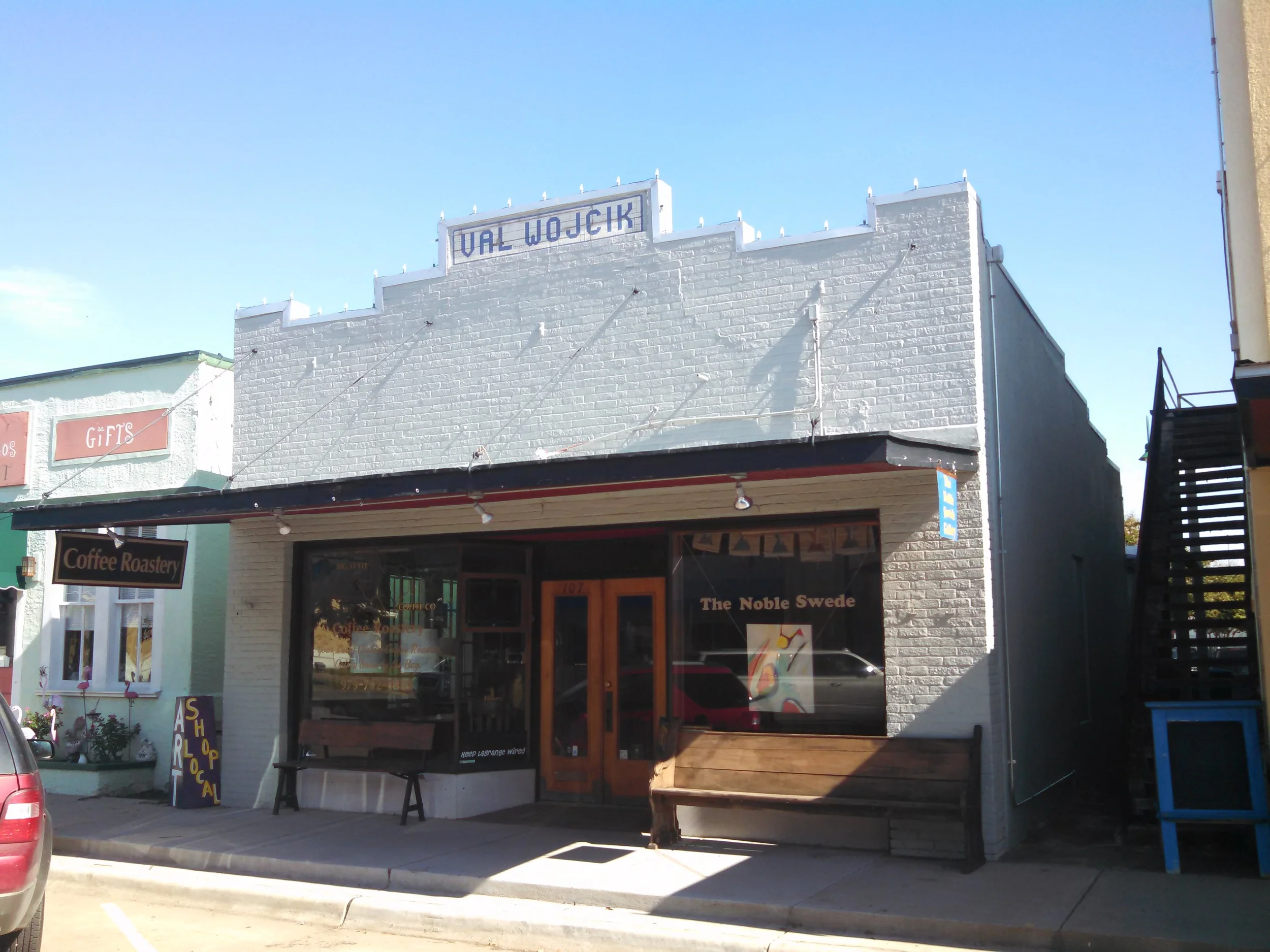107 W. Colorado - The Noble Swede and the Coffee Roastery in La Grange.