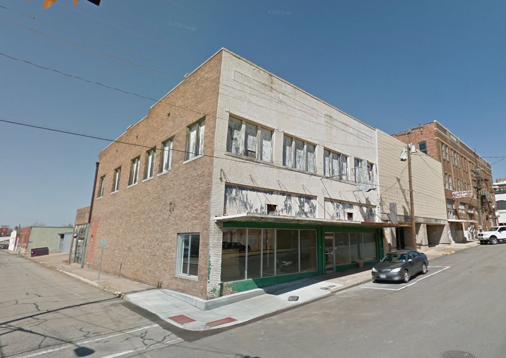 134 1st St. SW, (left) before paint removal; (middle) after paint removal; (right) brick after paint removal.
