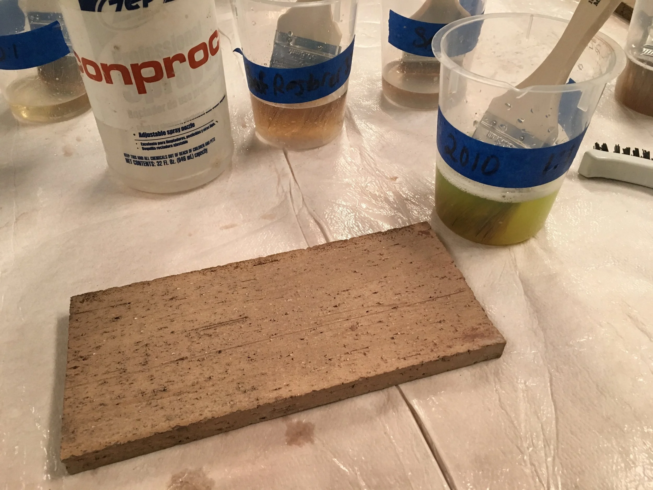 This illustrates how clean this method made the stone in just a few minutes. Removing these types of buildup prevent the decay of the masonry.