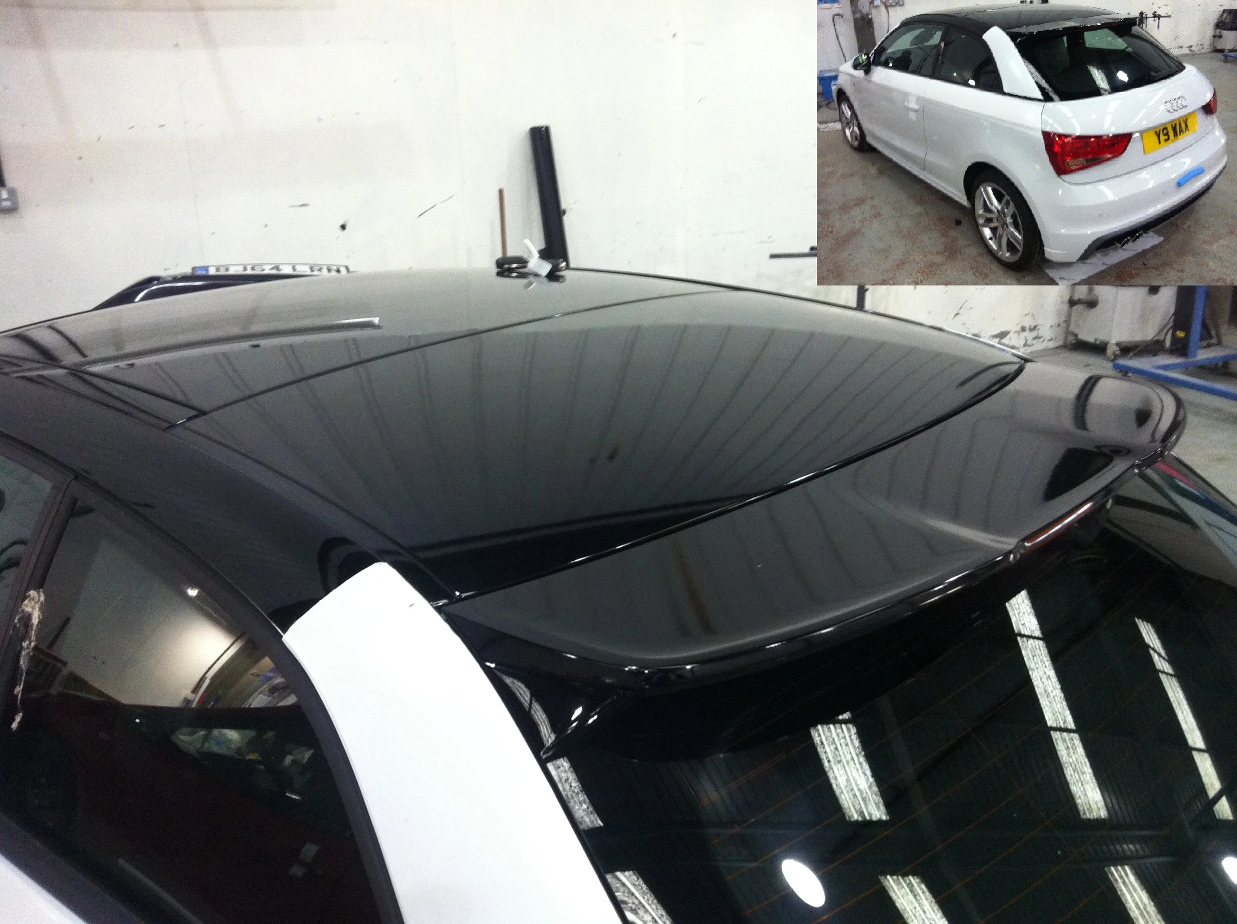 Audi A1 3M 1080P Gloss Black Vinyl Roof Wrap