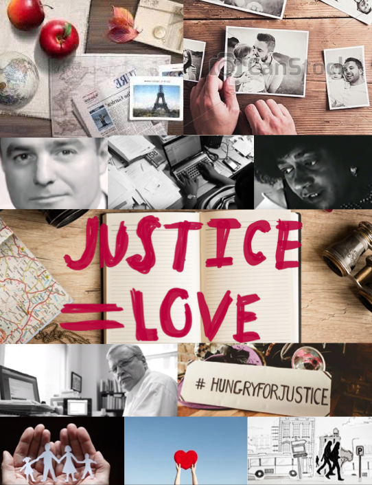 Mood Board Creative for Justice = Love 
