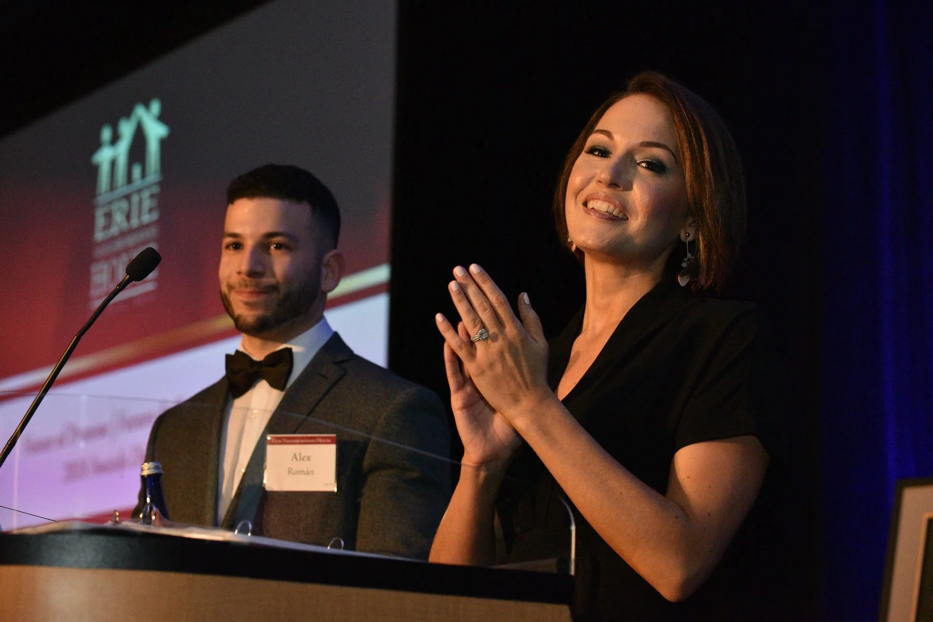 Alex Roman and Executive Director Kirstin Chernowsky at the Future of Promise Awards Dinner.