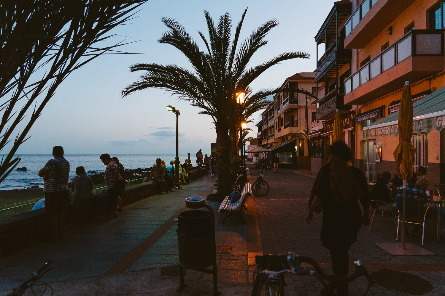 Evening at the beach promenade