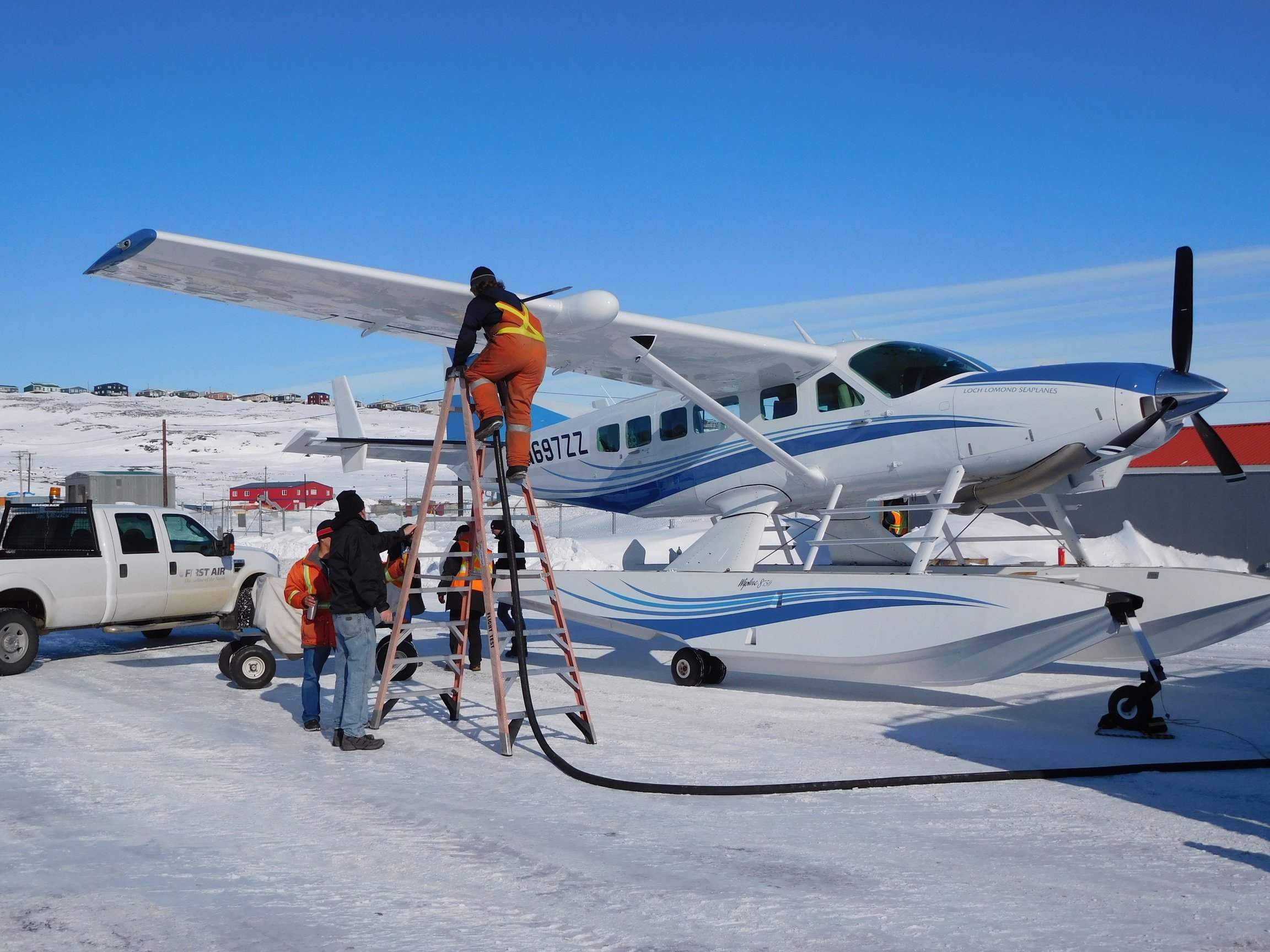 Topping up the fuel and oxygen at minus 18C