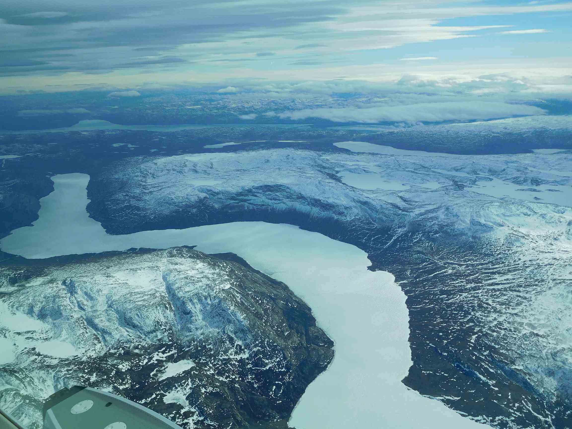 In the descent to Sondre Stromfjord Airport