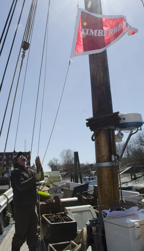 First time hauling up the new pennant flag with Captain Meadows.