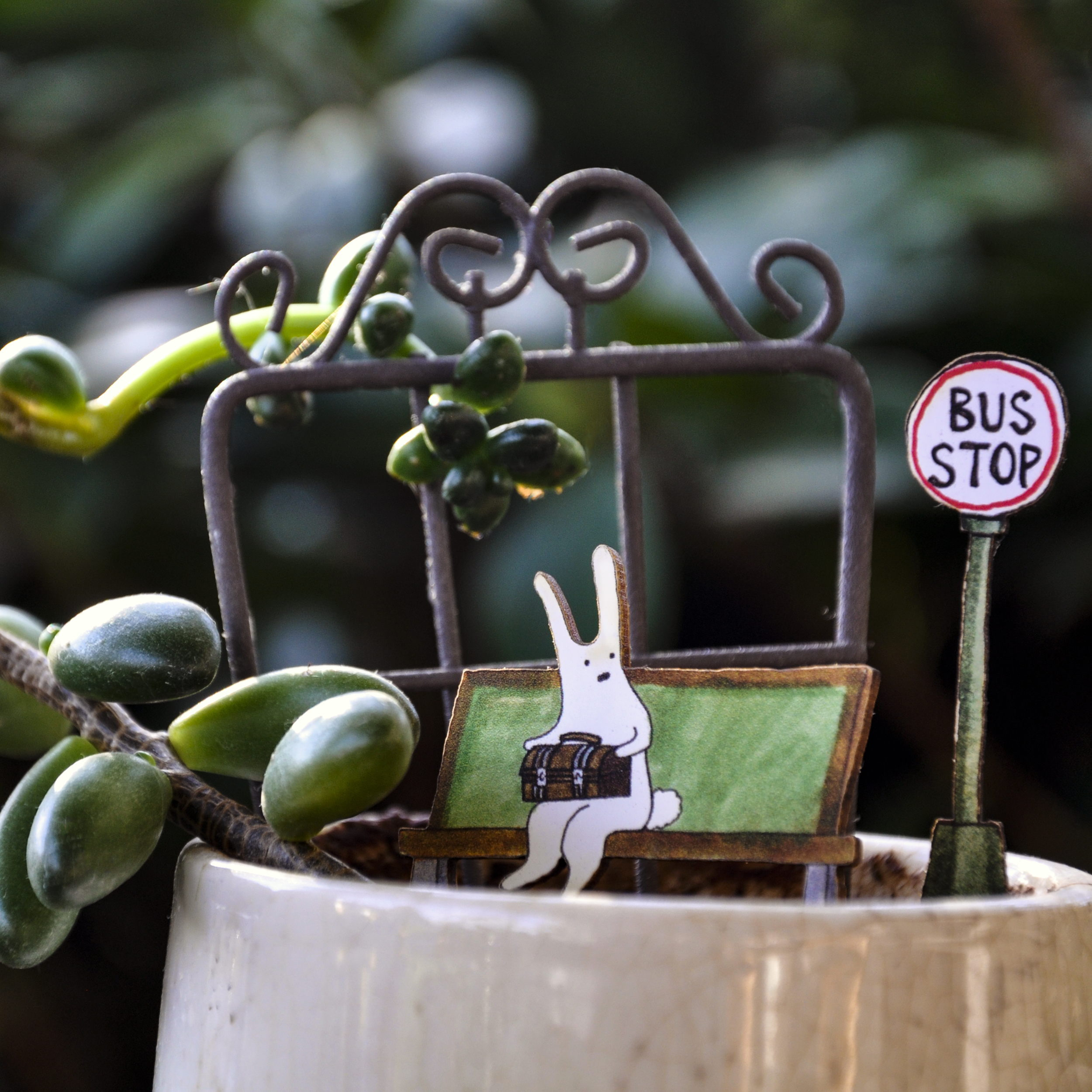 Bus Stop Bunny Fancy Plants Diorama Kit — 20 LEAGUES