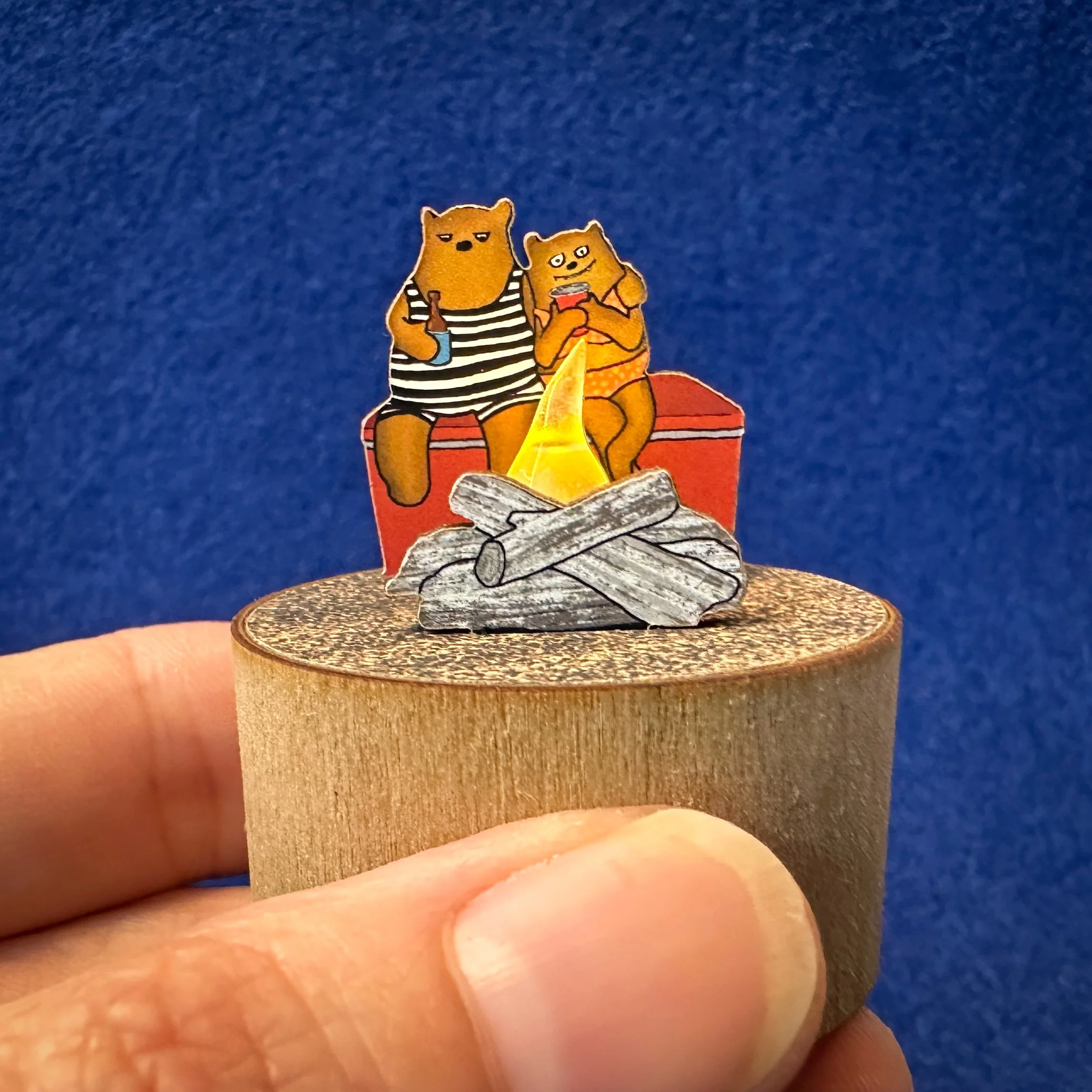 Beach Bears Diorama Tea Light