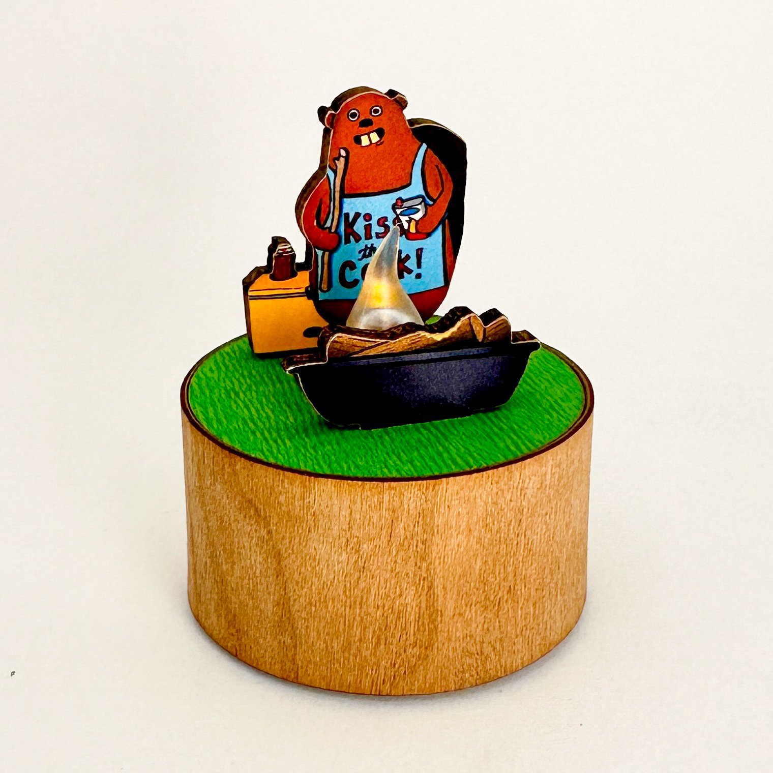 BBQ'N Beaver Diorama Tea Light