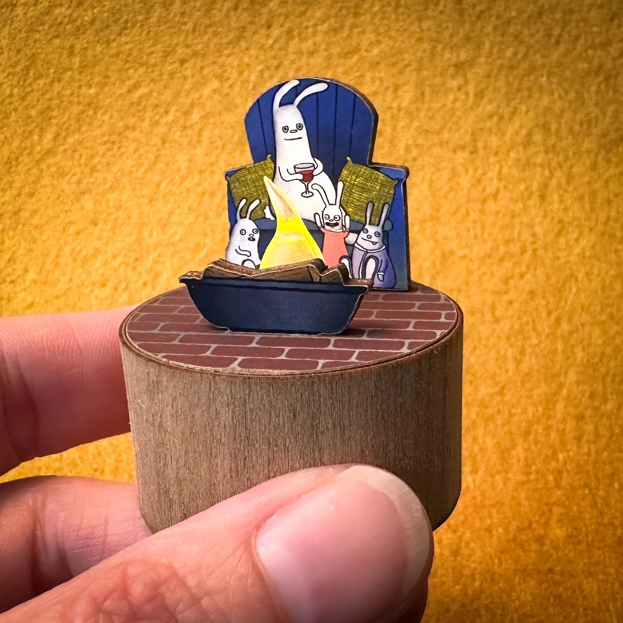 Busy Bunnies Diorama Tea Light