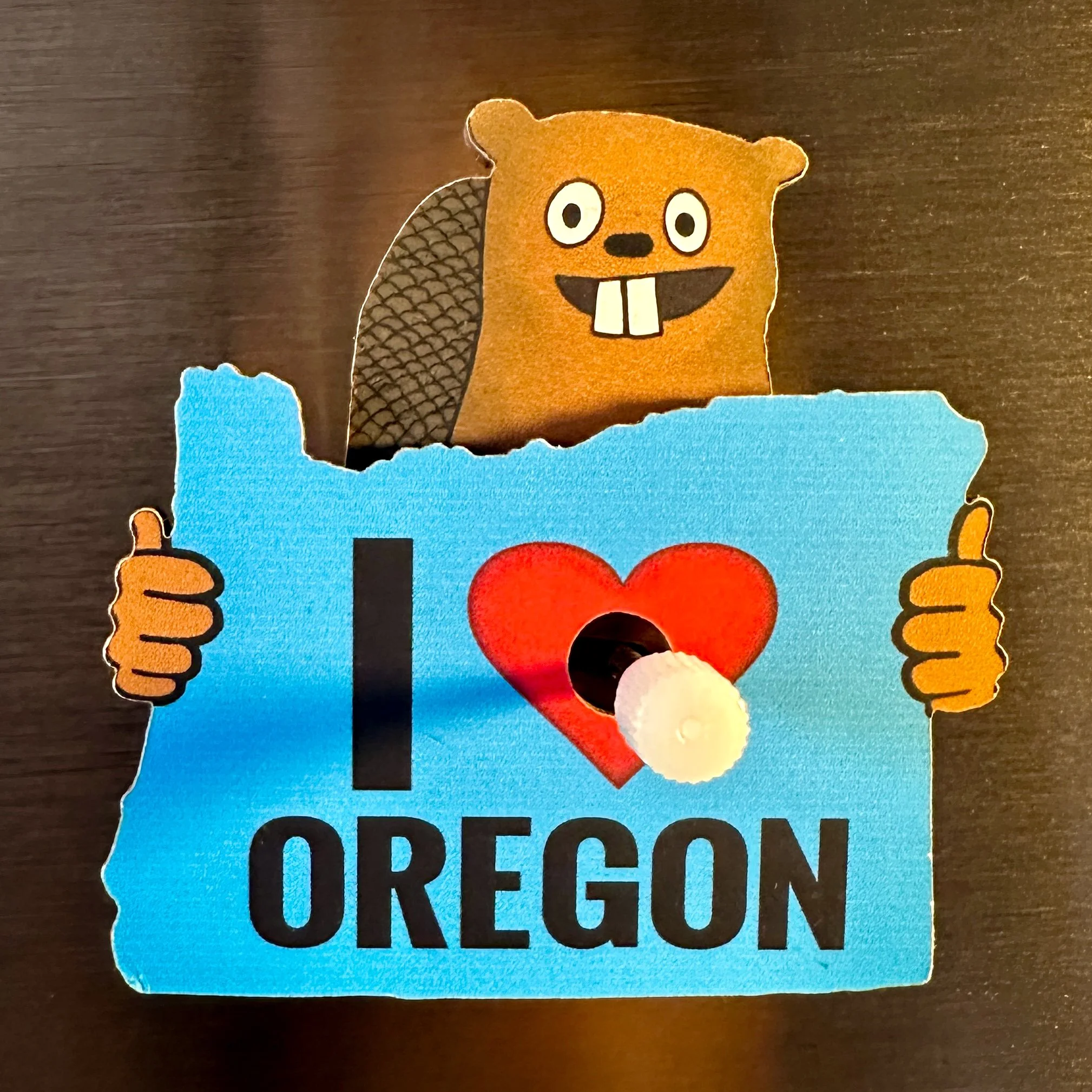 I Heart Oregon Beaver Wind-Up Magnet