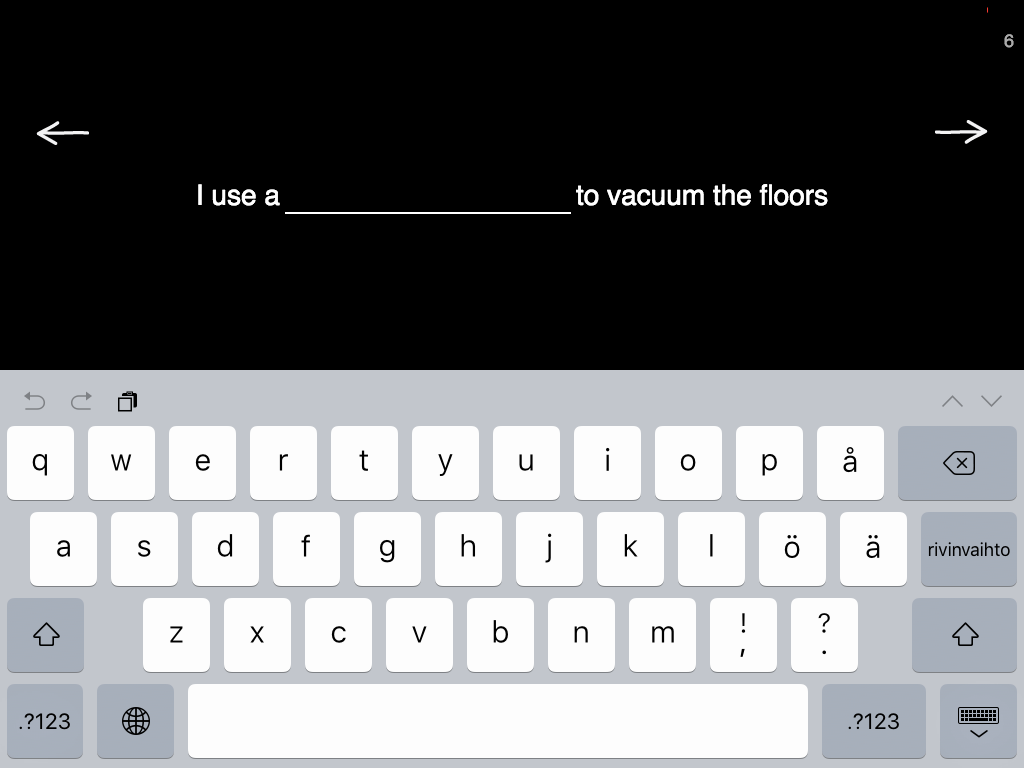 Fill in the blank, level 1