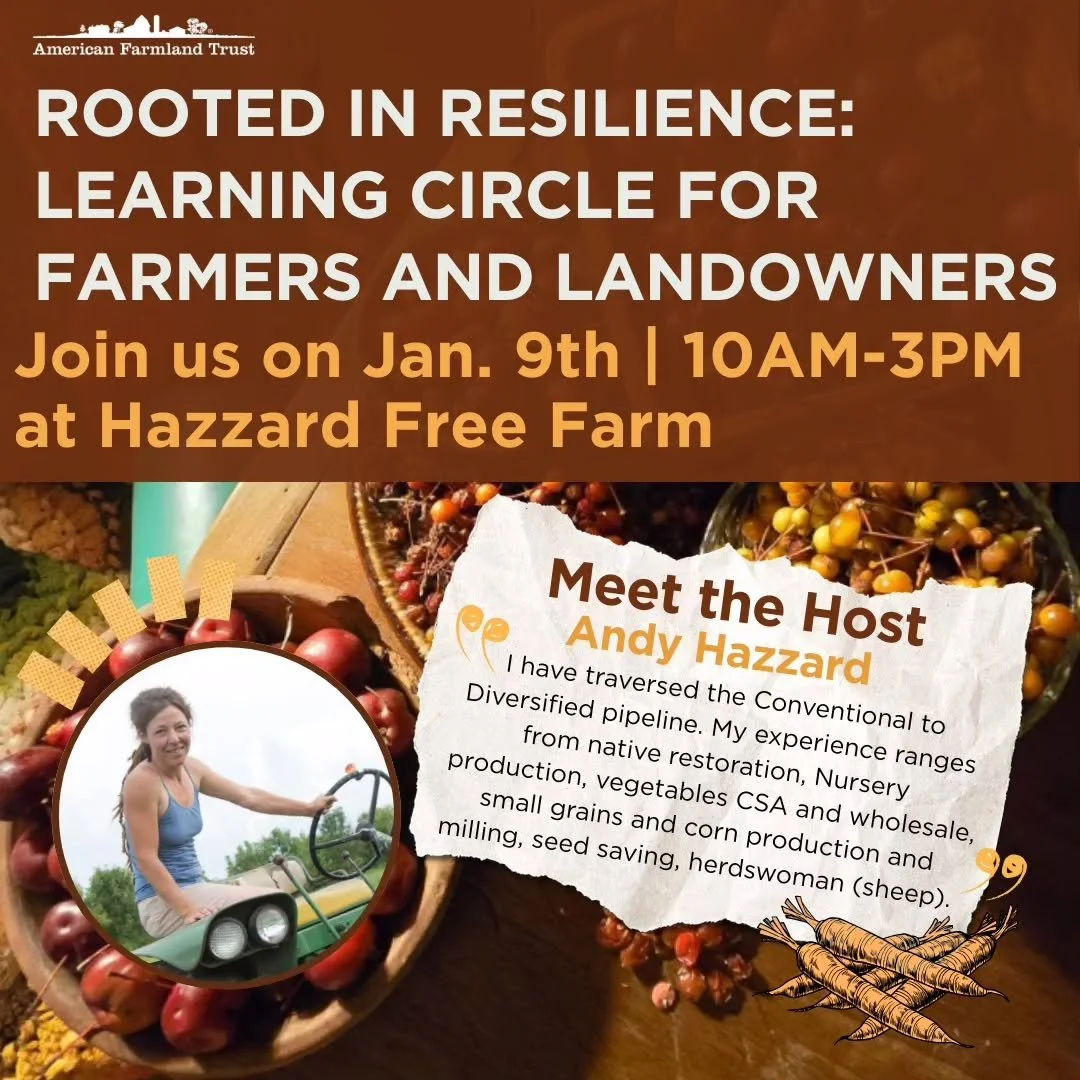 Register today!&nbsp;Rooted in Resilience: Learning Circles for Farmers and Landowners &ndash; Fill out form

What is a learning circle?&nbsp;AFT Learning Circles are women and non-binary centered spaces for folks in agriculture, designed to cultivat