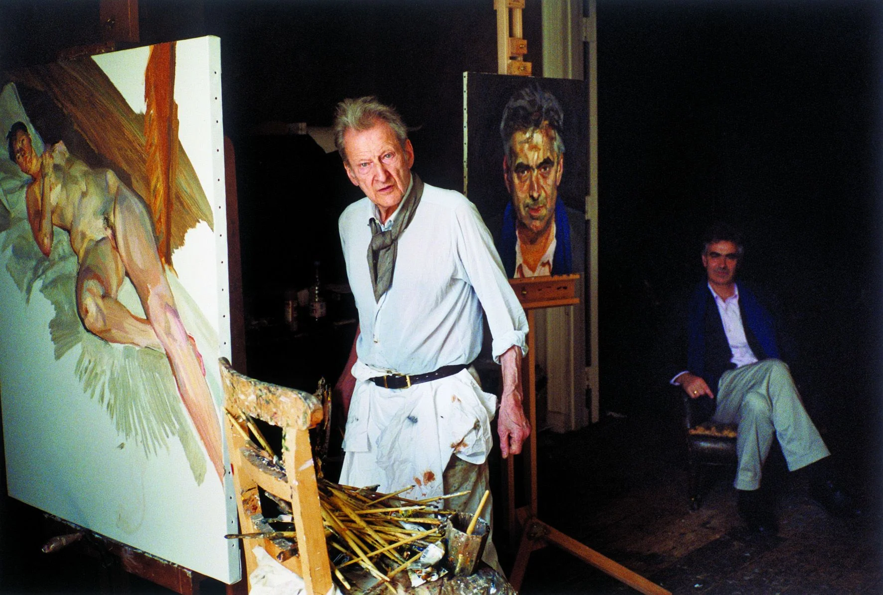 Lucian Freud with Martin Gayford. Photograph: David Dawson