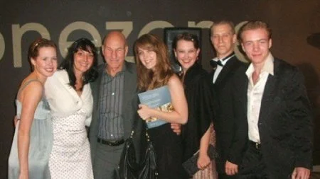 With fellow alumni including Patrick Stewart and Adrea Deck at the Bristol Old Vic Theatre School 60th Anniversary Gala