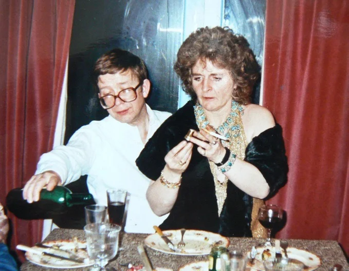 Peter Fuller and Maggie Hambling c. 1990