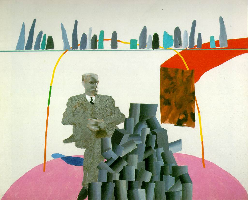 Portrait Surrounded by Artistic Devices, David Hockney