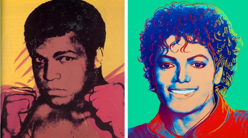 Andy-Warhol-Muhammad-Ali-1975-photo-via-wikiart-Left-Michael-Jackson-Green-1984-photo-via-listal-Right.jpg