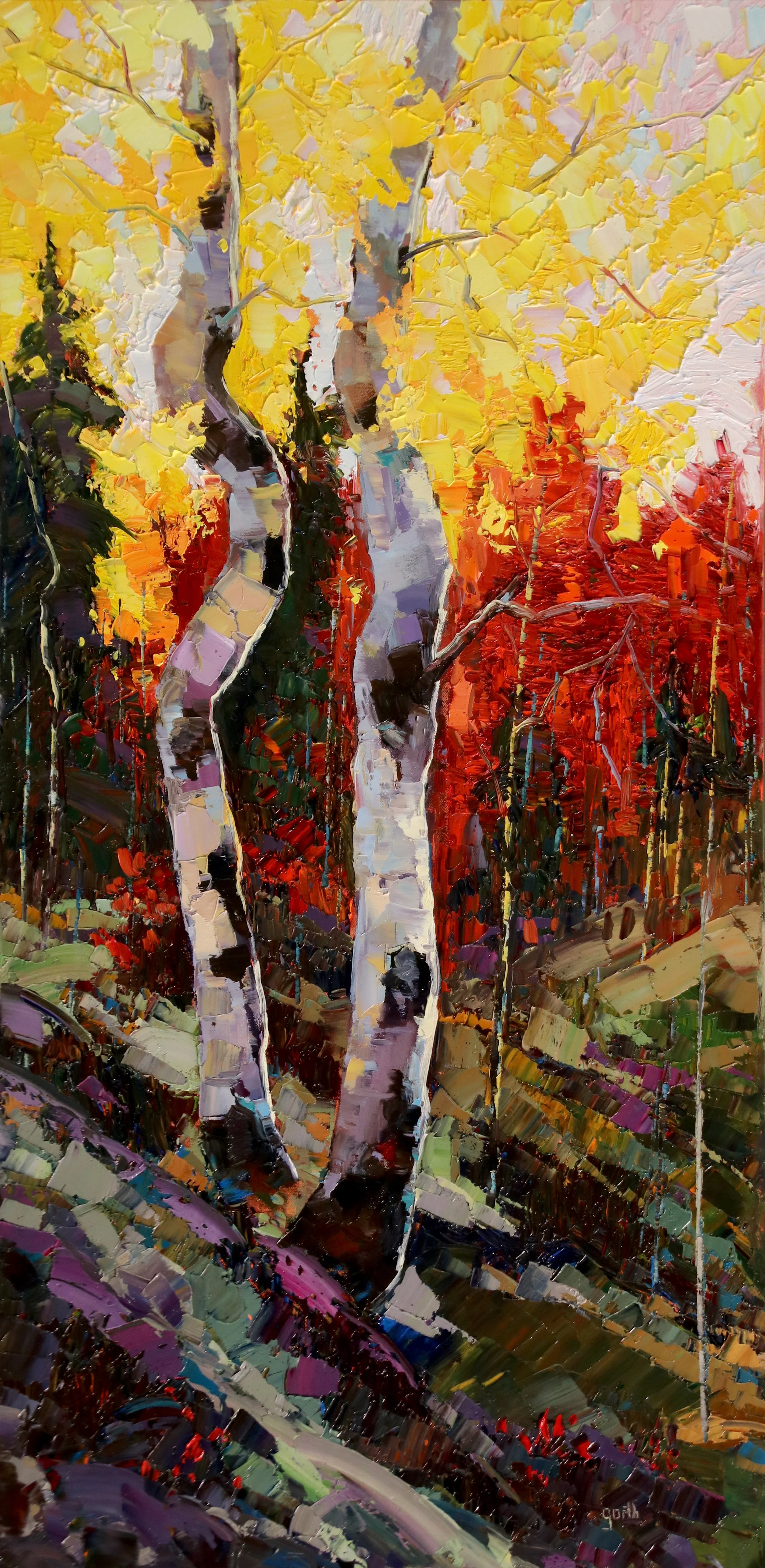 Red Maples, Oil, 24 x 48 $2,200