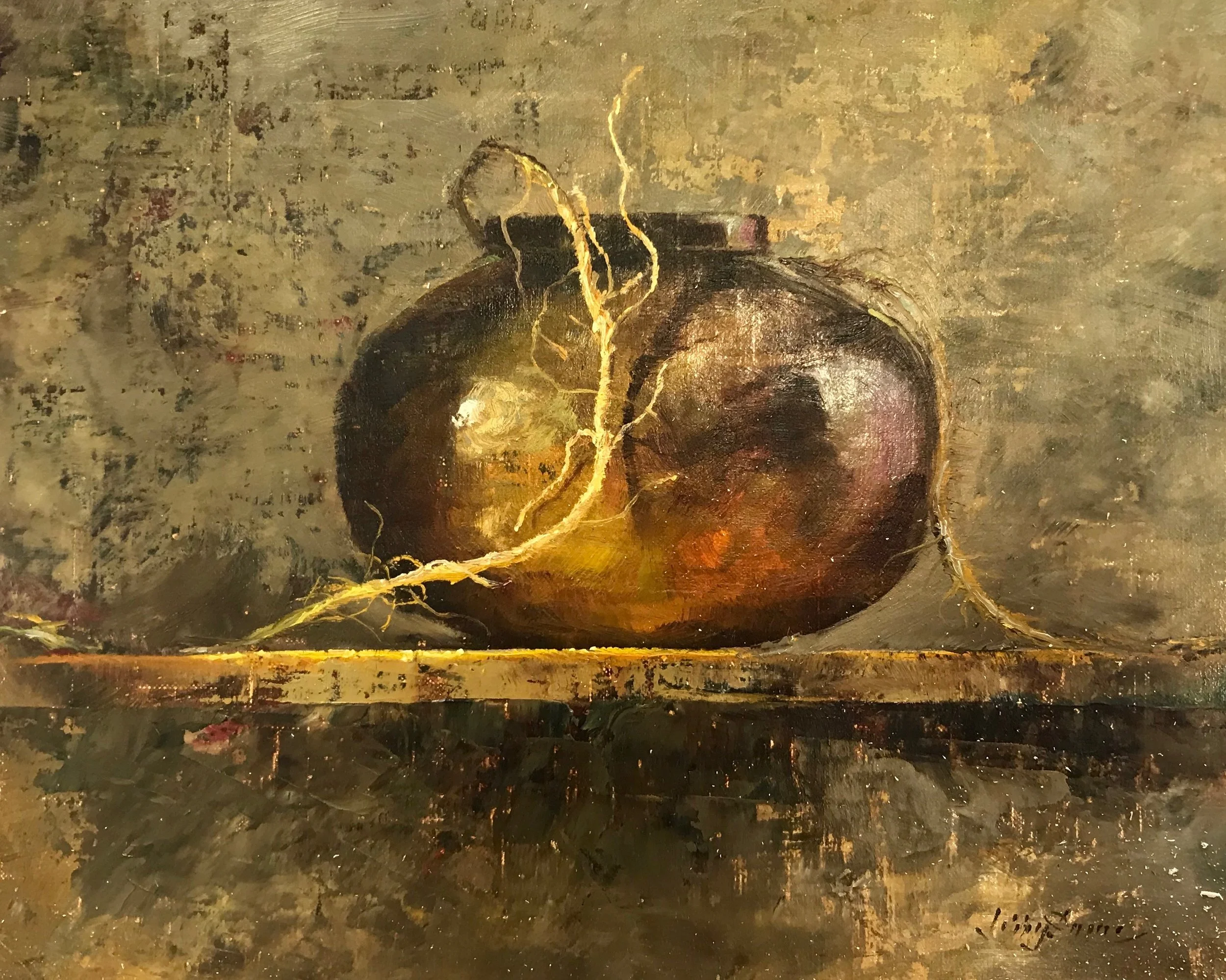 “Copper Bowl with Twine” 525-