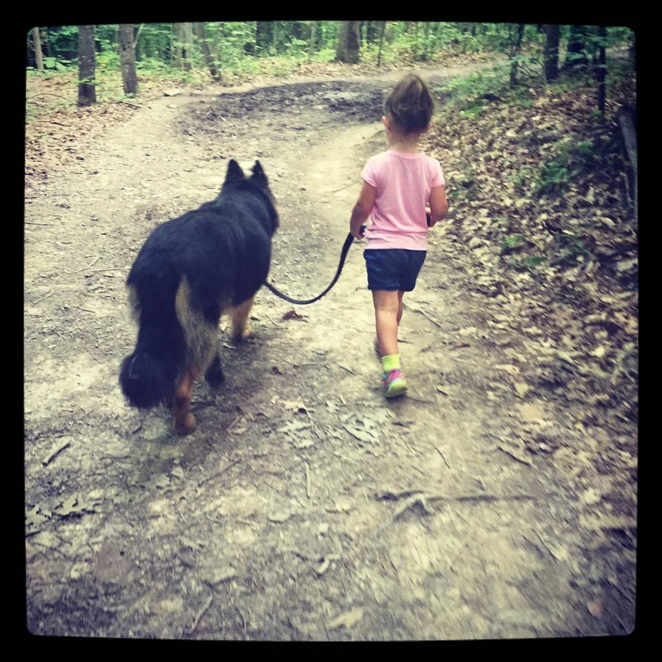 Bear, our K9 Good Manners baby. When I first got pregnant, he was only 3 months old but a HUGE rambunctious boy, and I really didn't think I could handle it. So, we sent him to k9 Good Manners and they transformed him into such a good boy and took such great care of him! Needless to say, my daughter has grown up with him and wants to take him everywhere. Even when we are pulling out the drive way she yells goodbye to all her pets even though they're inside lol. They all have a bond and I owe a part of it to John Smithhart . -Lucy- North Carolina