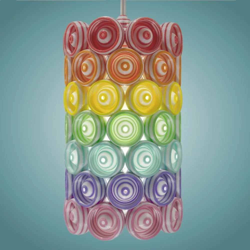 Cups Lamp in Rainbow