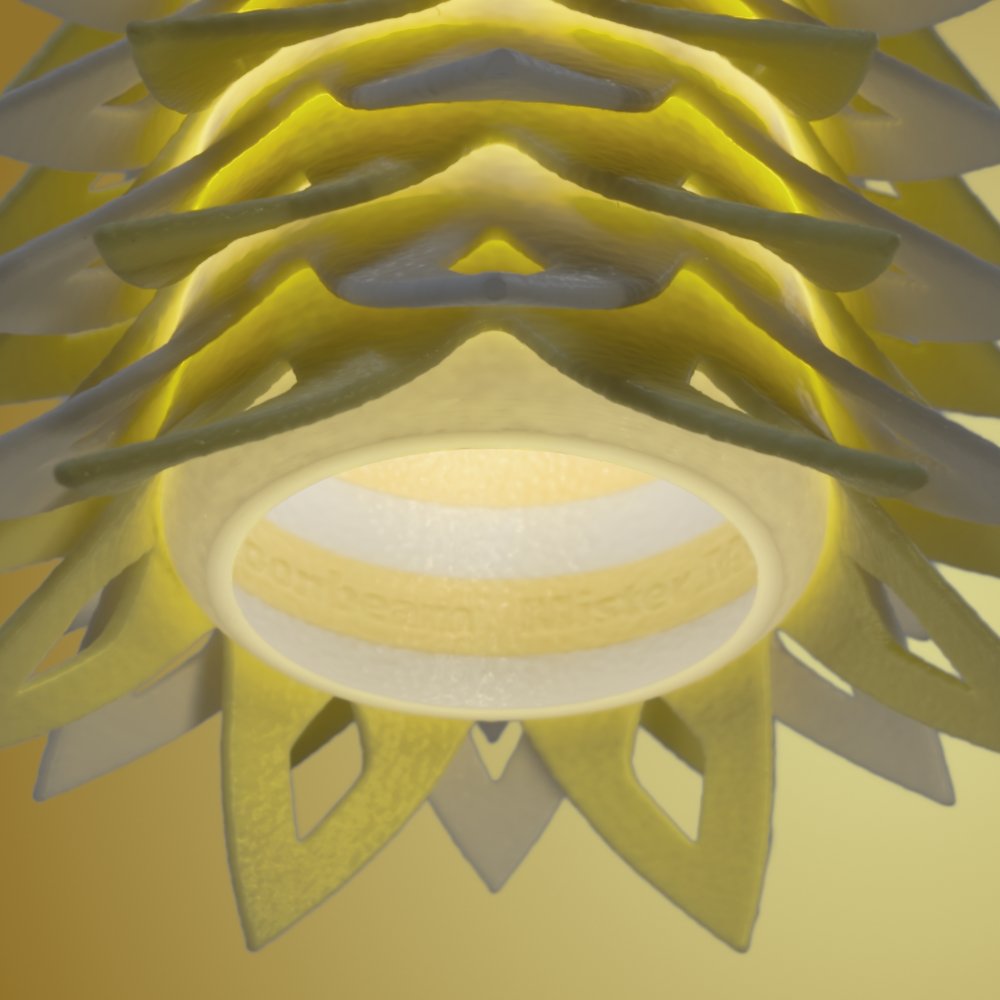 Pinecone yellow pendant lamp seen from the bottom