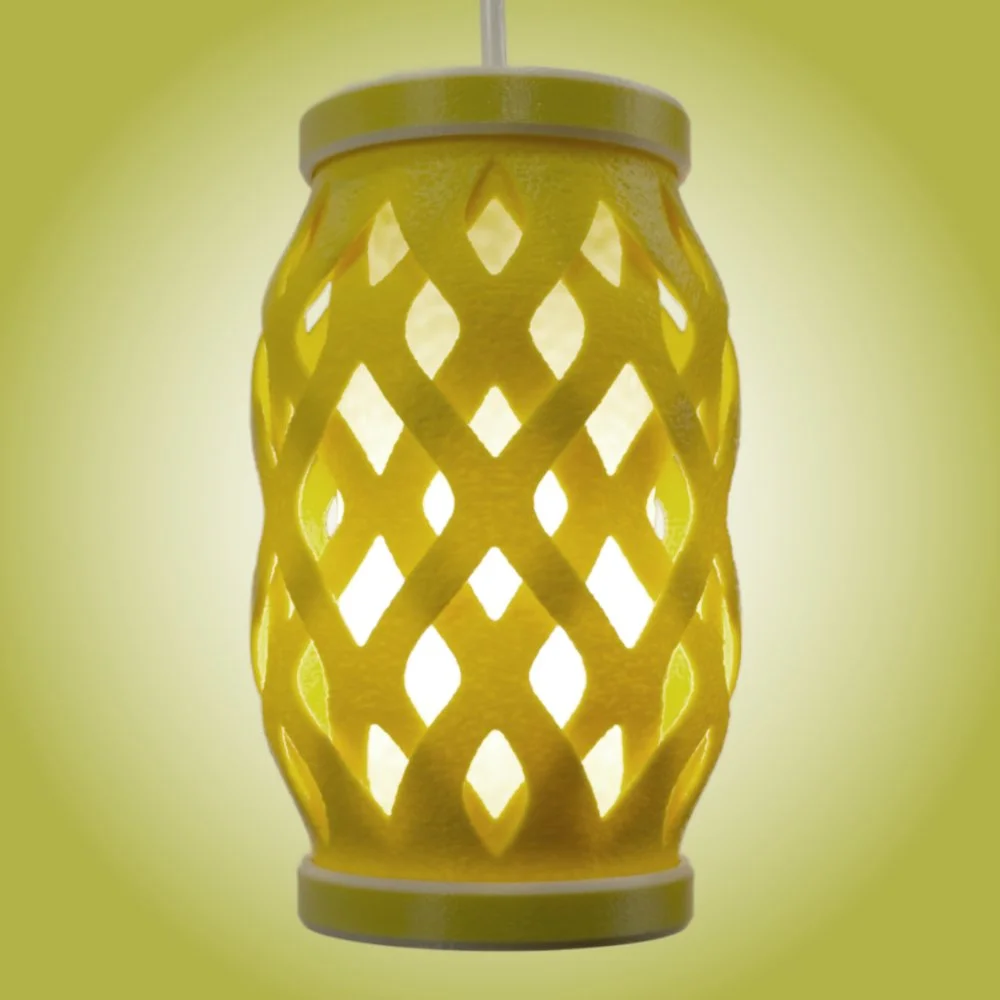 Wovenly yellow pendant lamp seen from the side