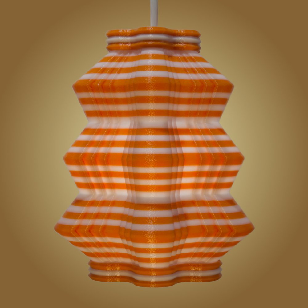 Scallops orange pendant lamp seen from the side
