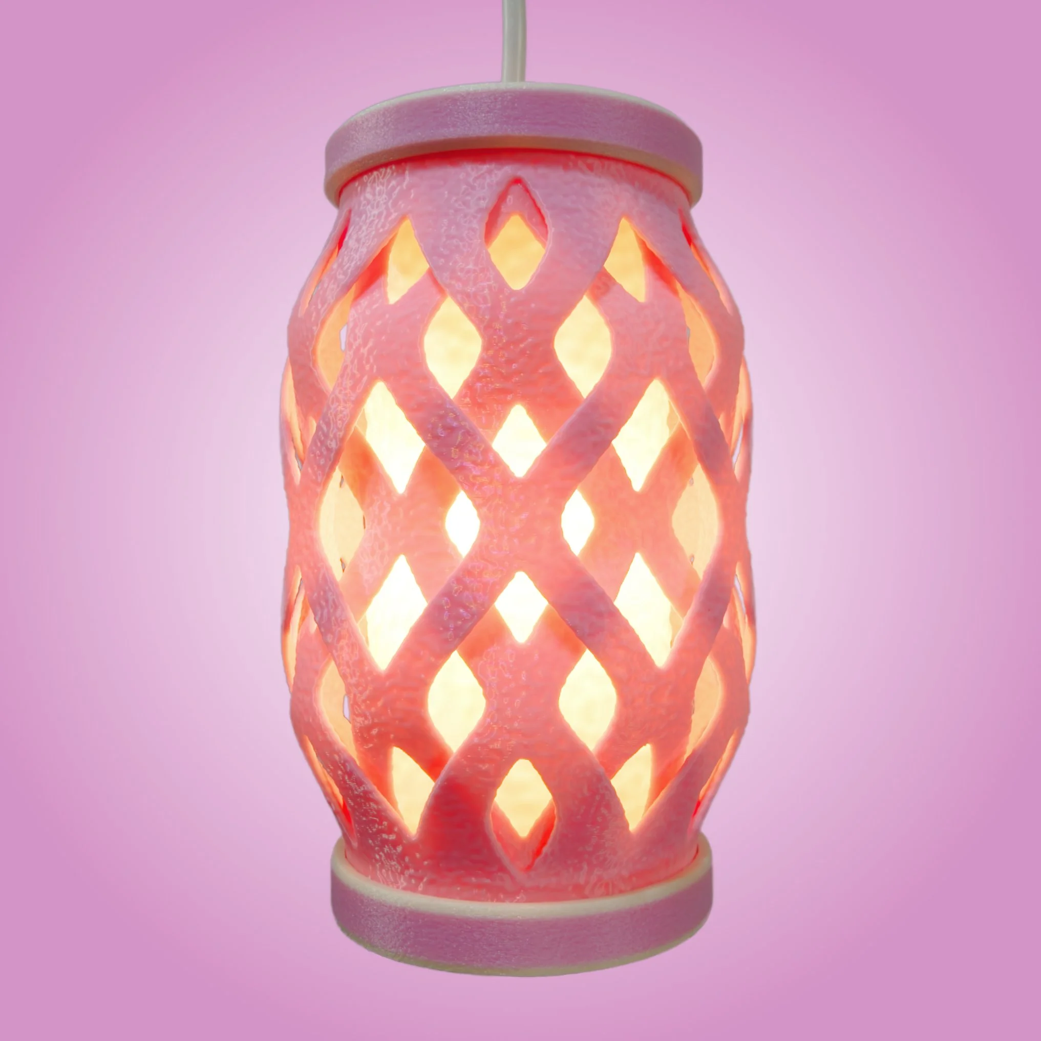 Wovenly Lamp in Pink