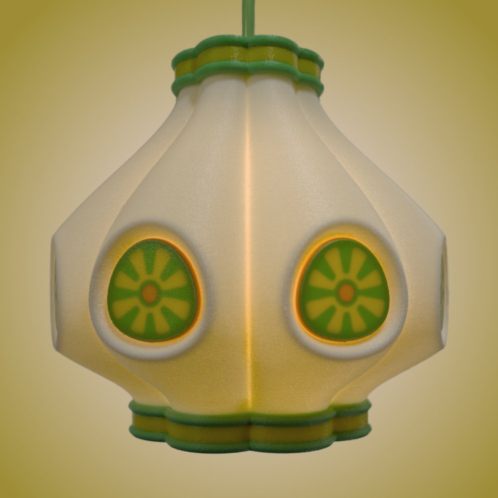 arlic pendant lamp in berry colors, front view detail