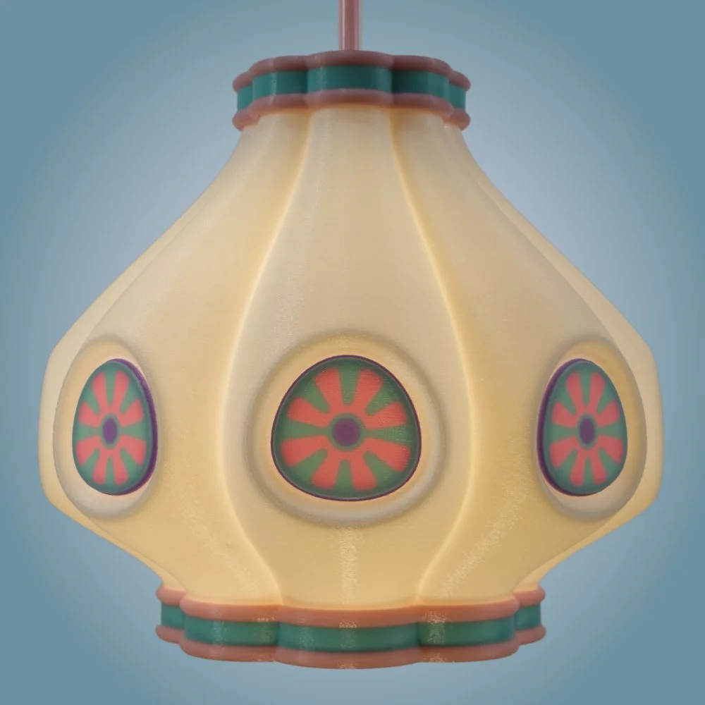 arlic pendant lamp in berry colors, front view