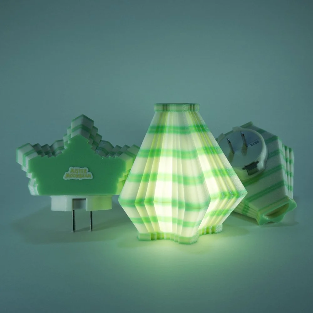 Mini Lamp - Facets - Mint & Lemon