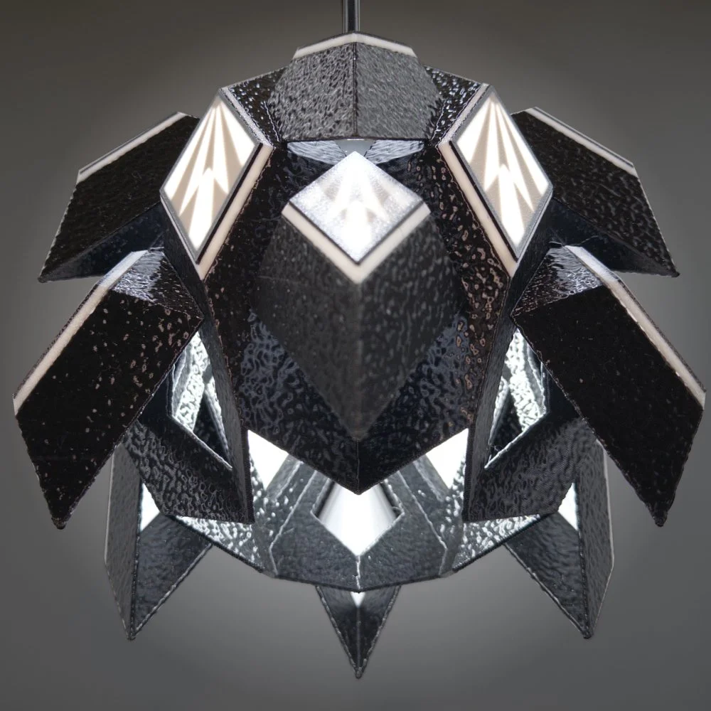 Acorn pendant lamp in black seen from the bottom