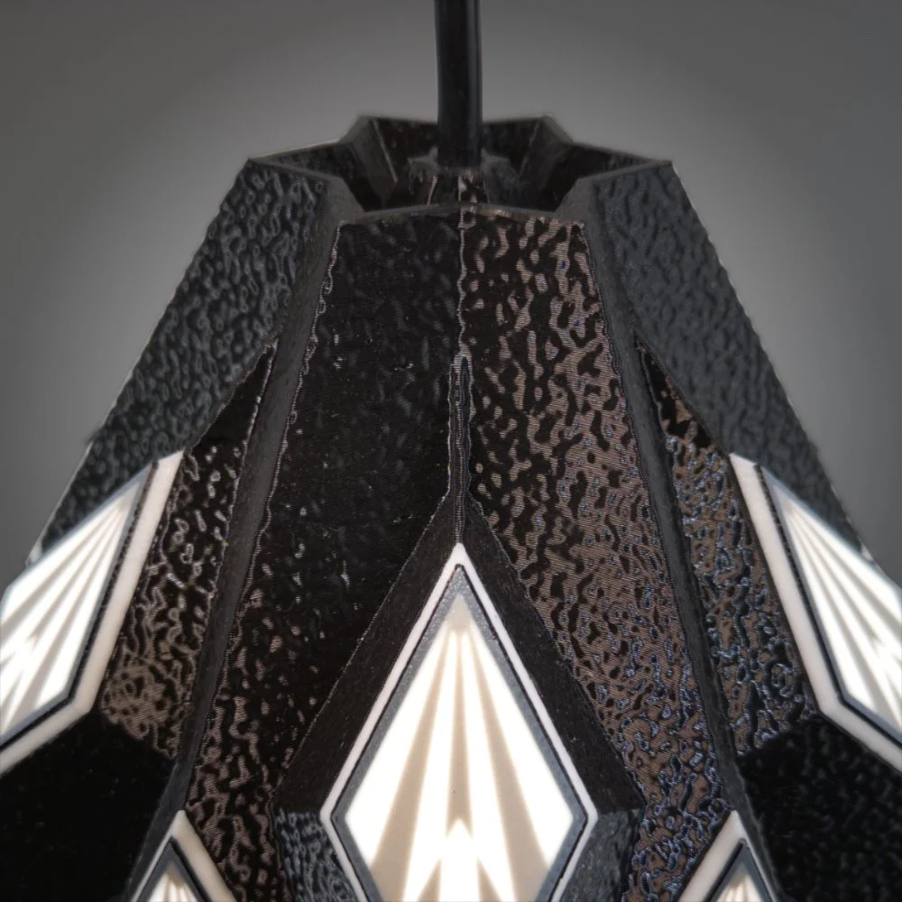 Acorn pendant lamp in black seen from the top