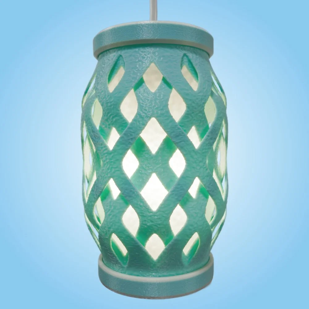 Wovenly yellow pendant lamp seen from the front