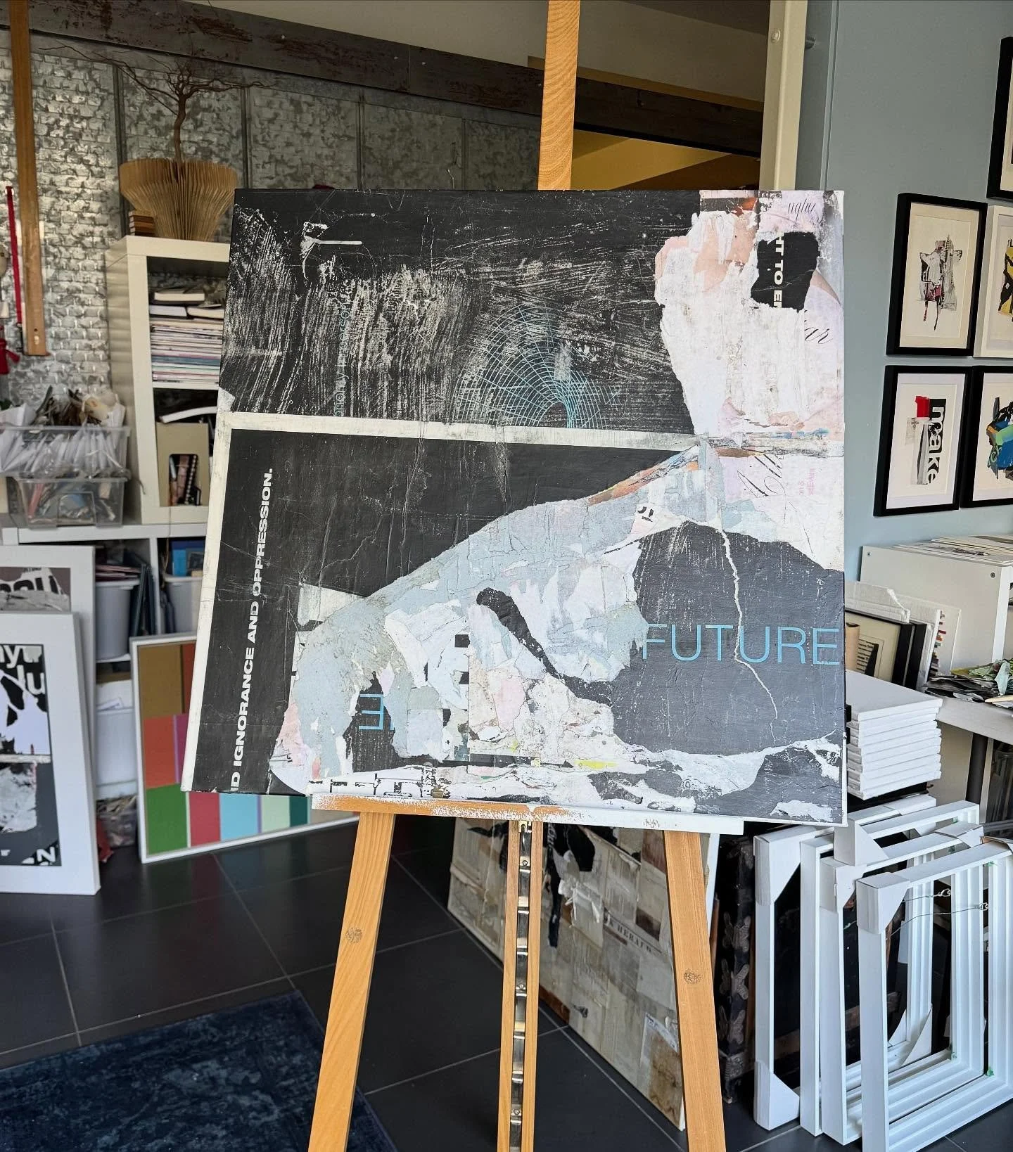 And that’s a wrap! Really felt so compelled to finish this one! 
Autonomy of Being
30x30”
Analog Collage on canvas (found papers/Toronto)
Haven’t done a larger paper collage in a while so this was fun. The soundtrack playing was par