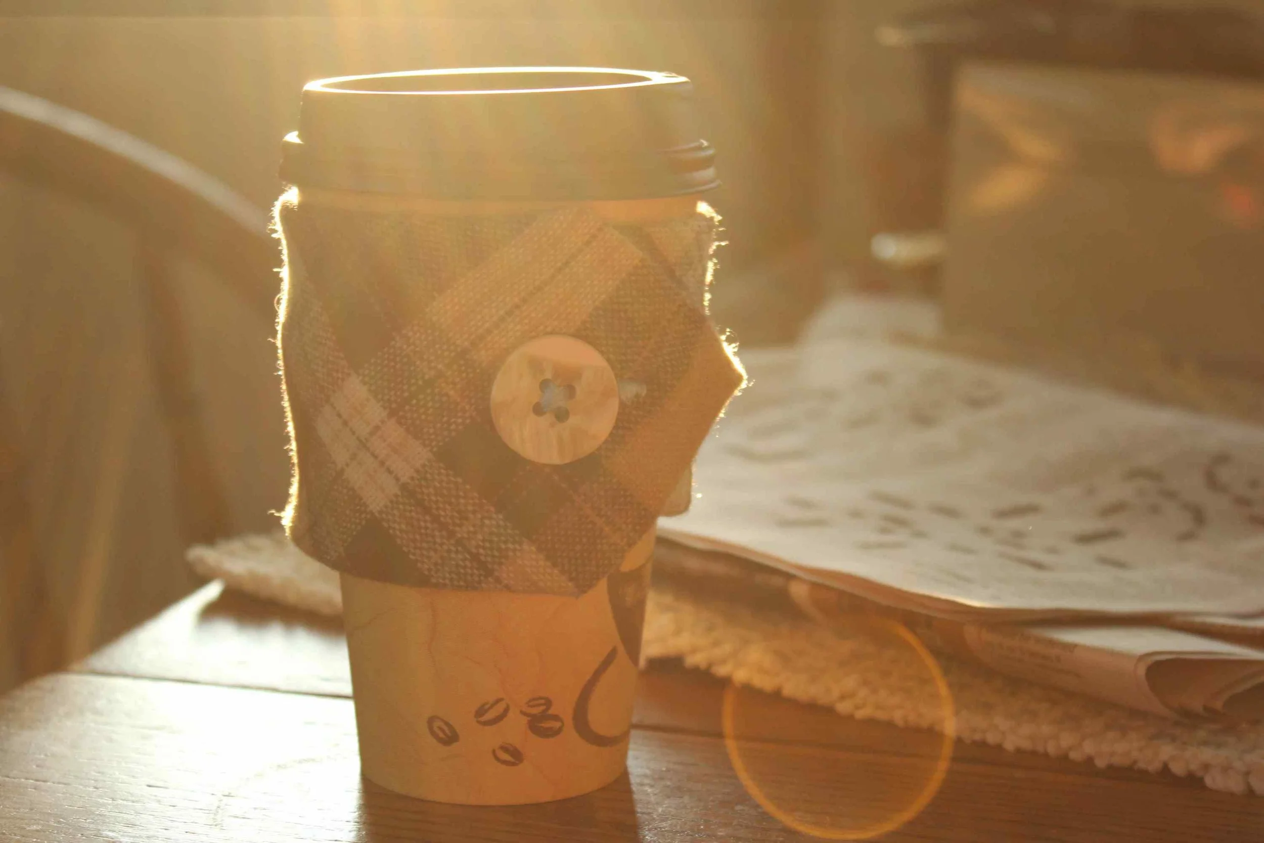 coffee koozie wool tie compliments of pete diebolt