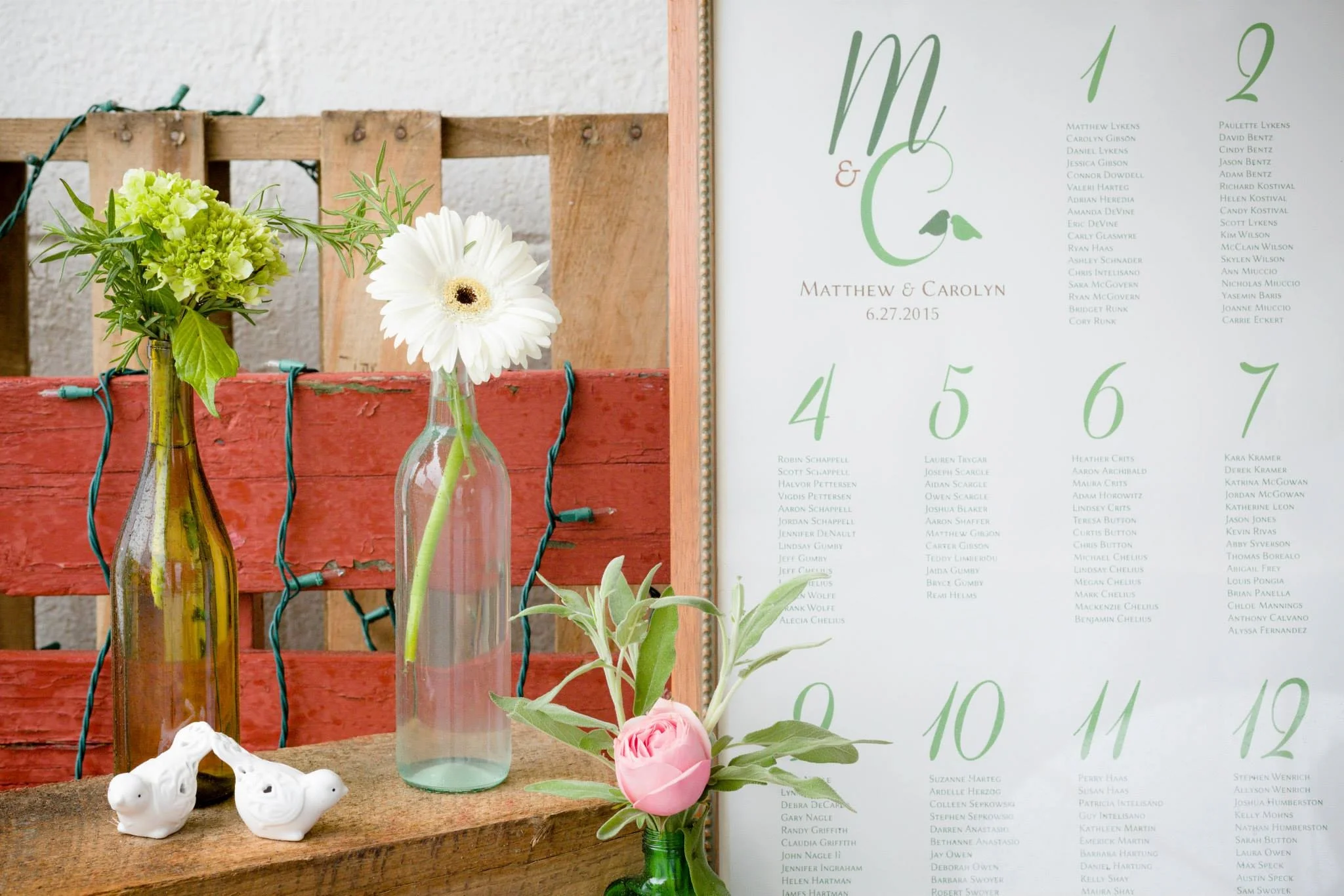   matt &amp; carolyn | reception seating chart   courtesy of: heidi e reuter photography  