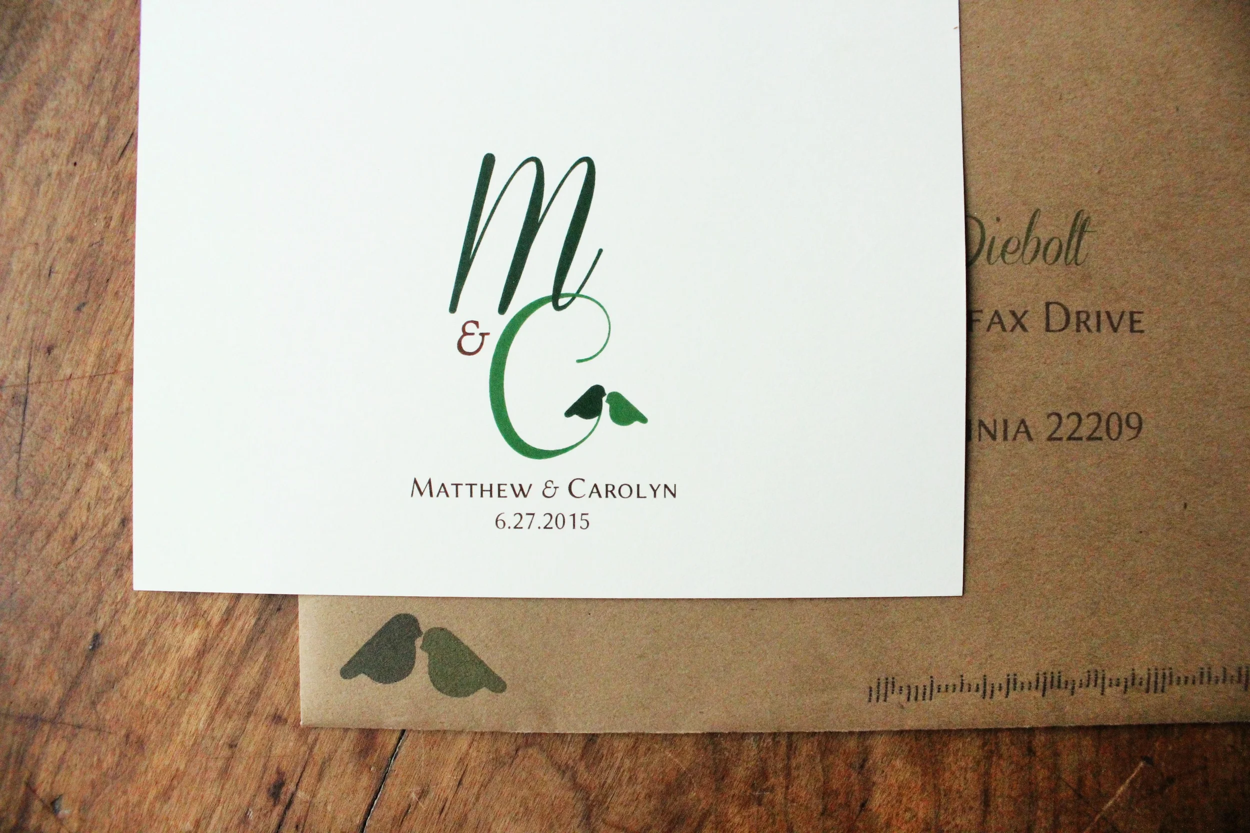   matt &amp; carolyn | logo &amp; addressed envelopes  