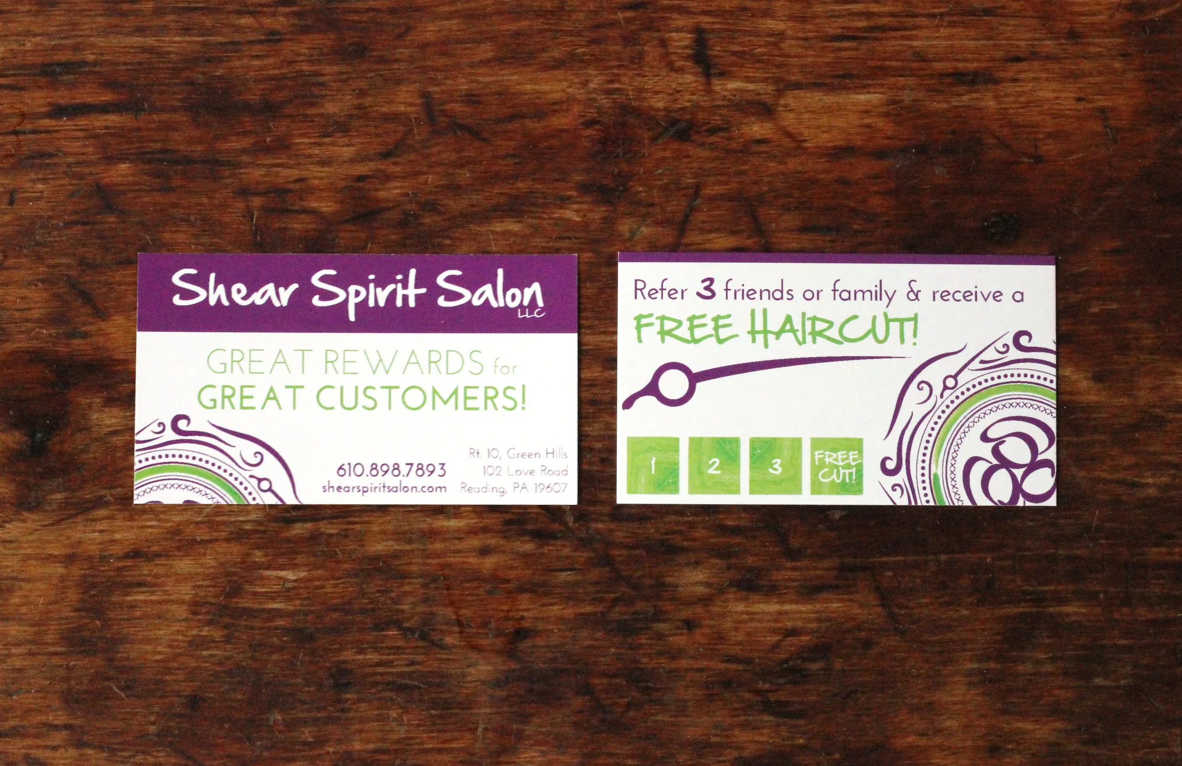   shear spirit salon | referral card  